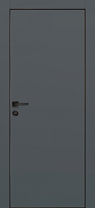 Товар Межкомнатная дверь ПХ- 1 черная кромка с 4-х ст. Графит матовый